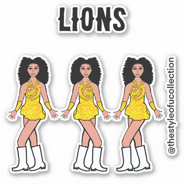 Majorette / Dancer Stickers  Gold Lion B (Front)