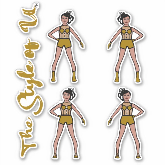 Majorette / Dancer Stickers Golden Pine 2 (Front)