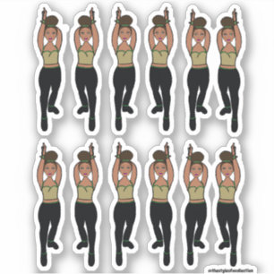 Majorette / Dancer Stickers Mint Black