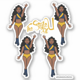 Majorette / Dancer Stickers Navy & Yellow