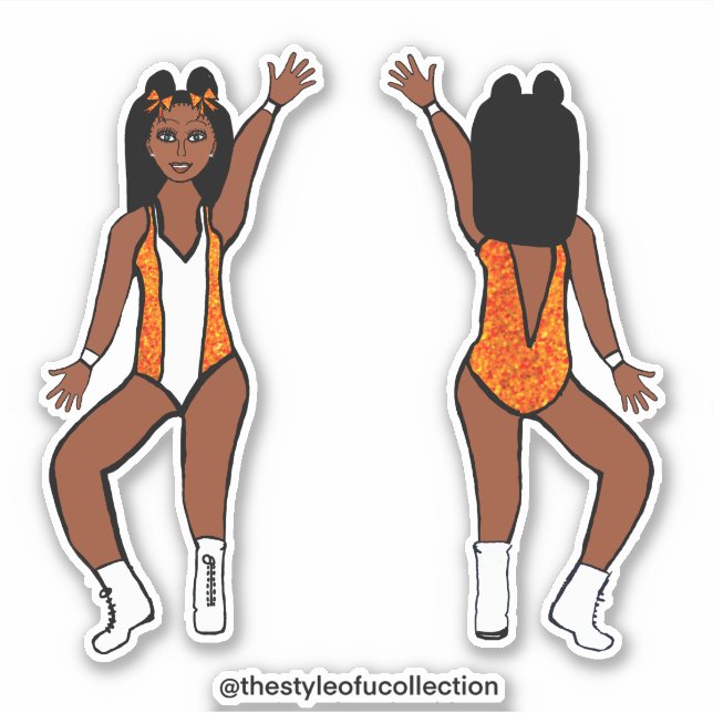 Majorette / Dancer Stickers Orange Spark #1 (Front)