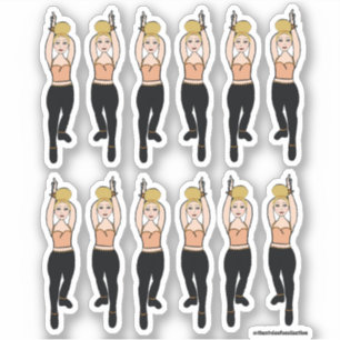 Majorette / Dancer Stickers Peach Black 2