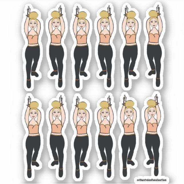 Majorette / Dancer Stickers Peach Black 2 (Front)