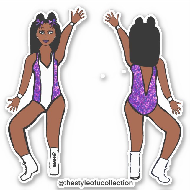 Majorette / Dancer Stickers Purple Spark  (Front)