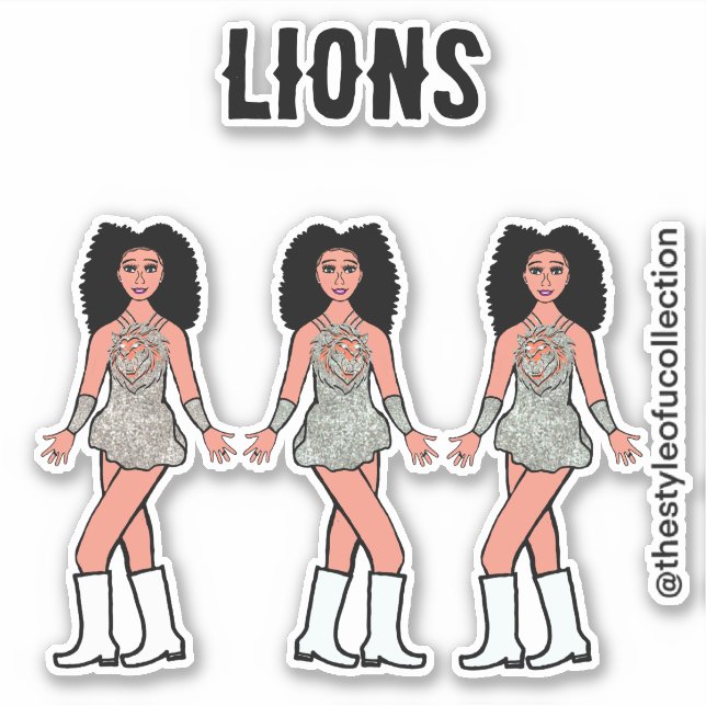 Majorette / Dancer Stickers  Silver  Lion B (Front)