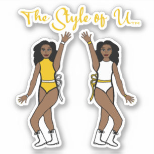Majorette / Dancer Stickers Yellow Ribbon