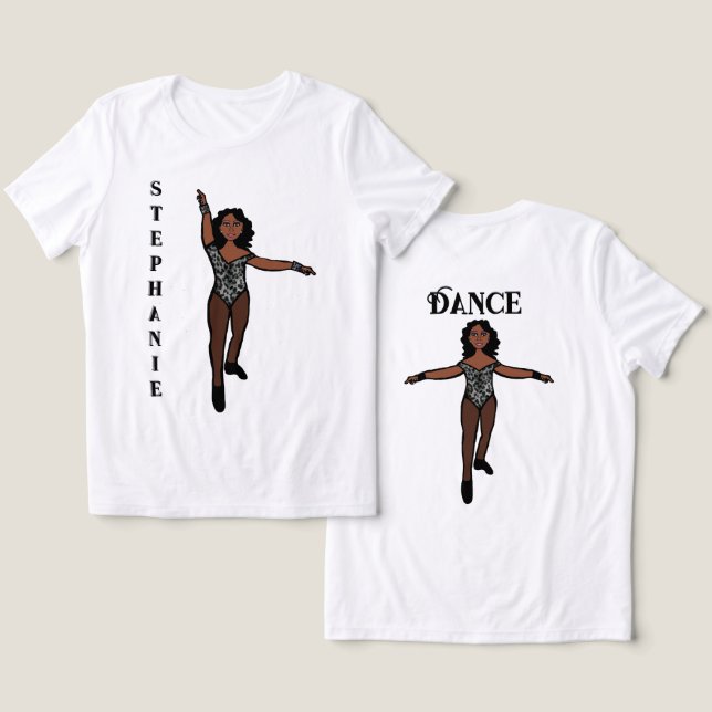 Majorette/ Dancer Tee Black Animal  (Design Front & Back)