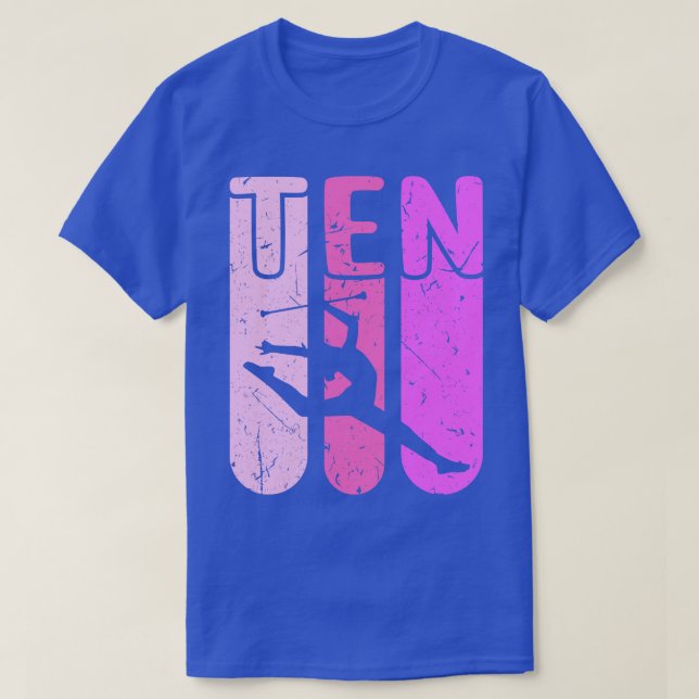 Majorette Girl 10th Birthday Baton Twirling T-Shirt (Design Front)