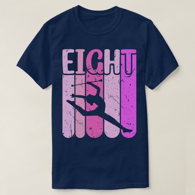 Majorette Girl 8th Birthday Baton Twirling T-Shirt (Design Front)