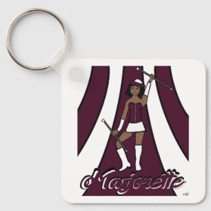 Majorette Keychain/ Burgundy Key Ring