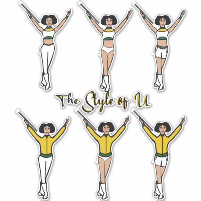 Majorette Quick Change Stickers ( Gold Green )  (Front)