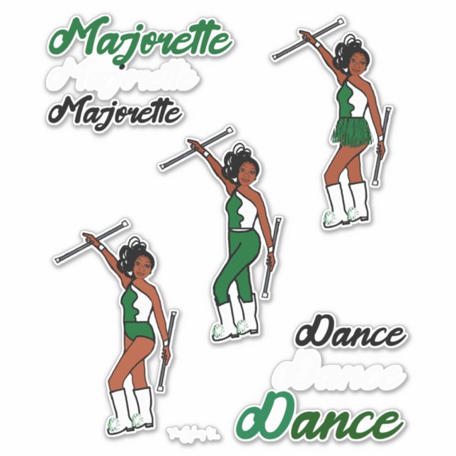 Majorette Quick Change Stickers (Green) (Front)