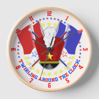 Majorettes, Baton Twirlers Clock