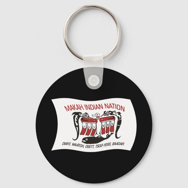 Makah Tribe Flag Keychain (Front)
