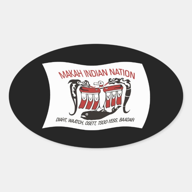 Makah Tribe Flag Sticker (Front)