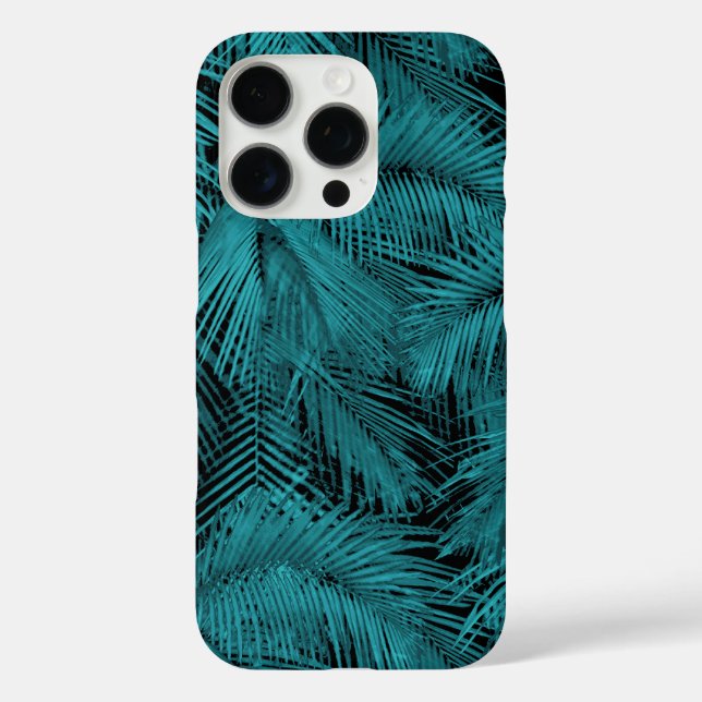 Makana Palms Hawaiian Teal Tropical Leaves  Case-Mate iPhone Case (Back)