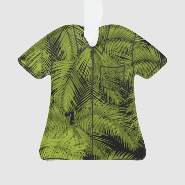 Makana Palms Hawaiian Tropical Leaves Aloha Shirt Ornament (Front)