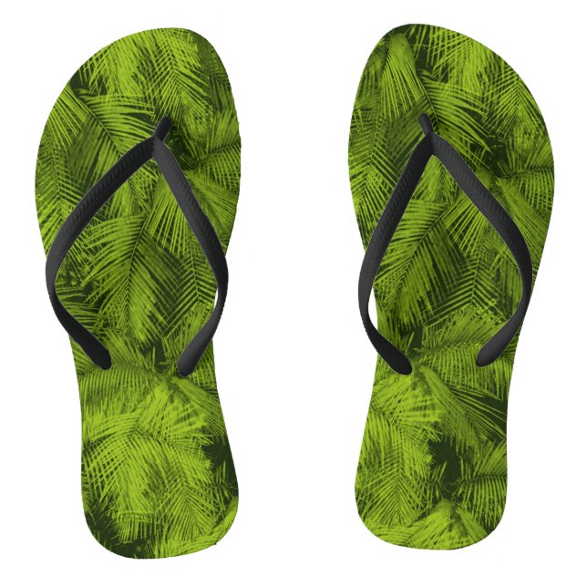 Makana Palms Hawaiian Tropical Leaves Thongs (Footbed)