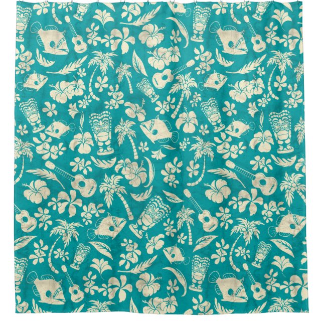 Makapuu Beach Hawaiian Batik Aloha Shirt Shower Curtain (Front)