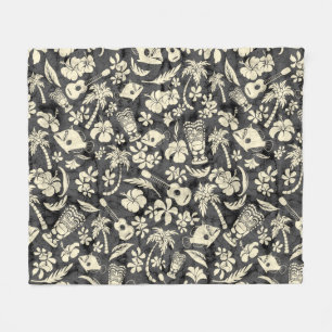 Makapuu Beach Hawaiian Batik Fleece Blanket