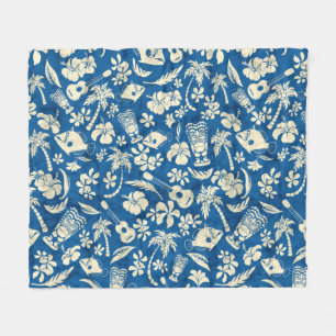 Makapuu Beach Hawaiian Batik Fleece Blanket
