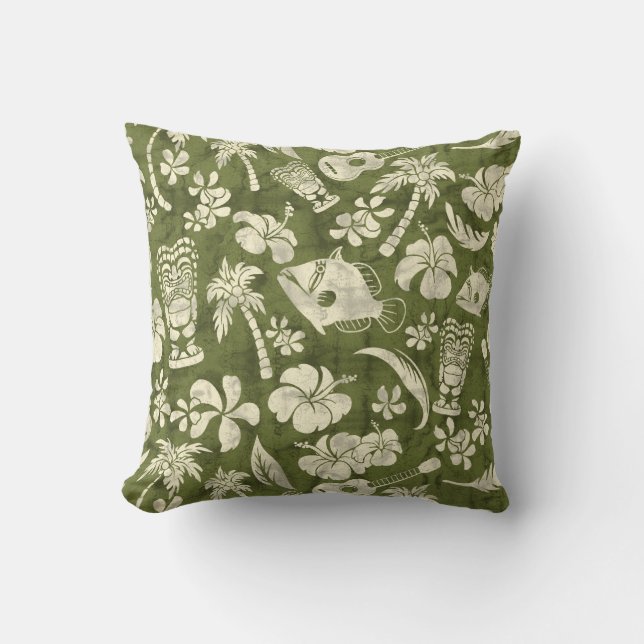 Makapuu Beach Hawaiian Batik Square Pillows (Front)