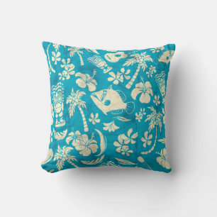 Makapuu Beach Hawaiian Batik Square Pillows
