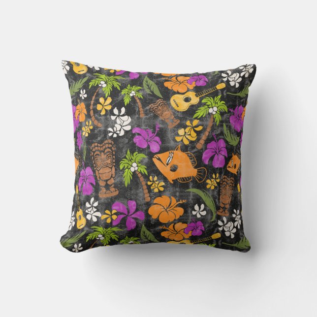 Makapuu Beach Hawaiian Batik  - Violet Cushion (Front)