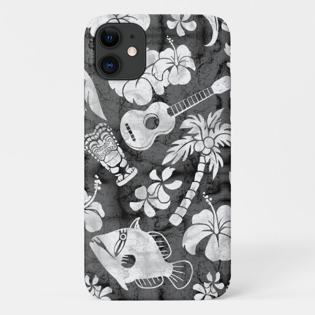Makapuu Beach Hawaiian Charcoal Grey Batik Case-Mate iPhone Case (Back)