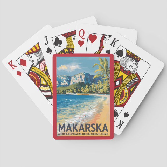 Makarska Croatia Travel Art Vintage Playing Cards (Back)