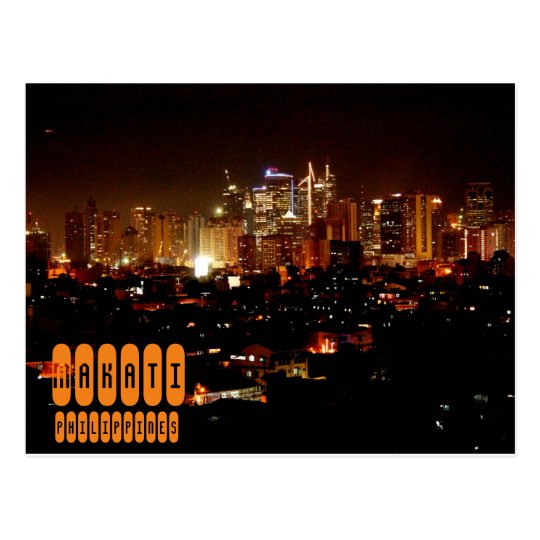 Makati at Night in Philippines Postcard