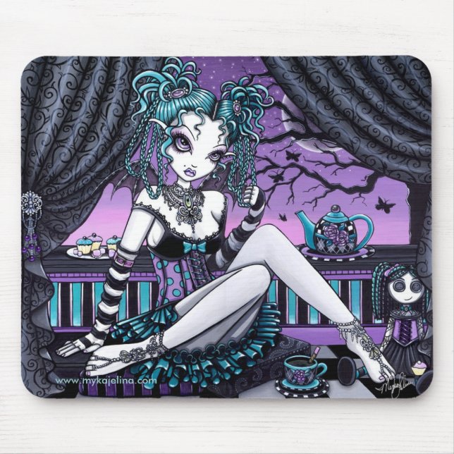 Makayla Gothic Couture Fairy Tea Party Mouse Pad (Front)