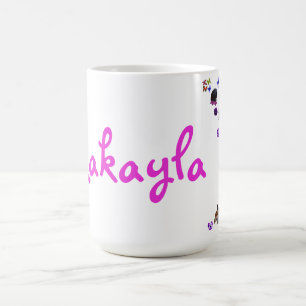 "Makayla", Name With Guinea Pigs And Pansies, Coffee Mug