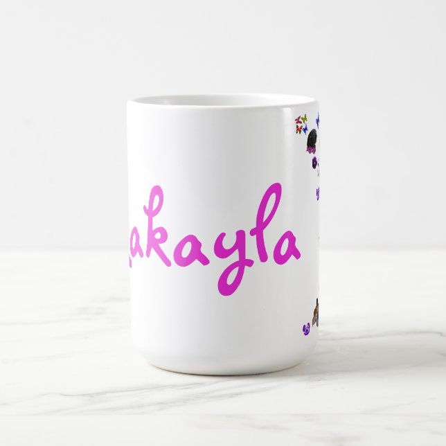 "Makayla", Name With Guinea Pigs And Pansies,  Coffee Mug (Center)