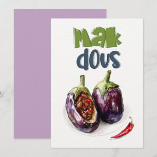 Makdous Stuffed Eggplant Walnuts, Garlic مكدوس Invitation