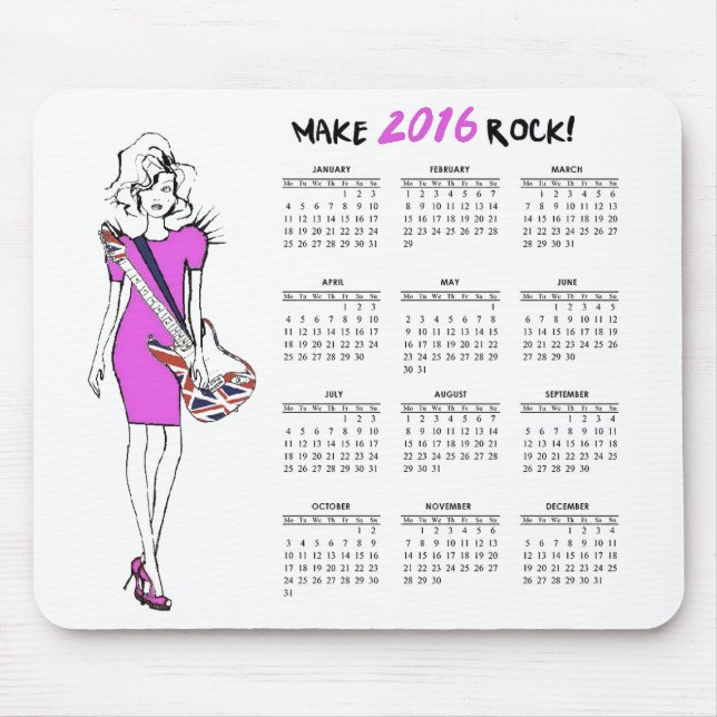 Make 2016 Rock! Mouse Pad (Front)