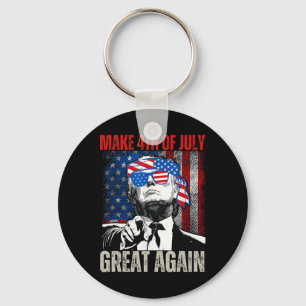 Make 4th Of July Great Again Funny Trump American Key Ring