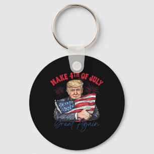 Make 4th Of July Great Again Funny Trump Patriotic Key Ring