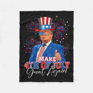 Make 4th Of July Great Again Patriotic Firework Do Fleece Blanket