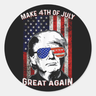 Make 4th Of July Great Again T Shirt Trump T Shirt Classic Round Sticker