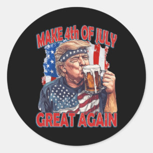 Make 4th Of July Great Again Trump American Flag Classic Round Sticker