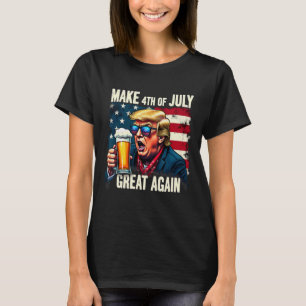 Make 4th Of July Great Again Trump Beer Drinking 1 T-Shirt