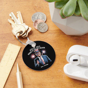 Make 4th Of July Great Again Trump Patriotic Key Ring