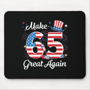 Make 65 Great Again 65th Birthday American Flag In Mouse Pad