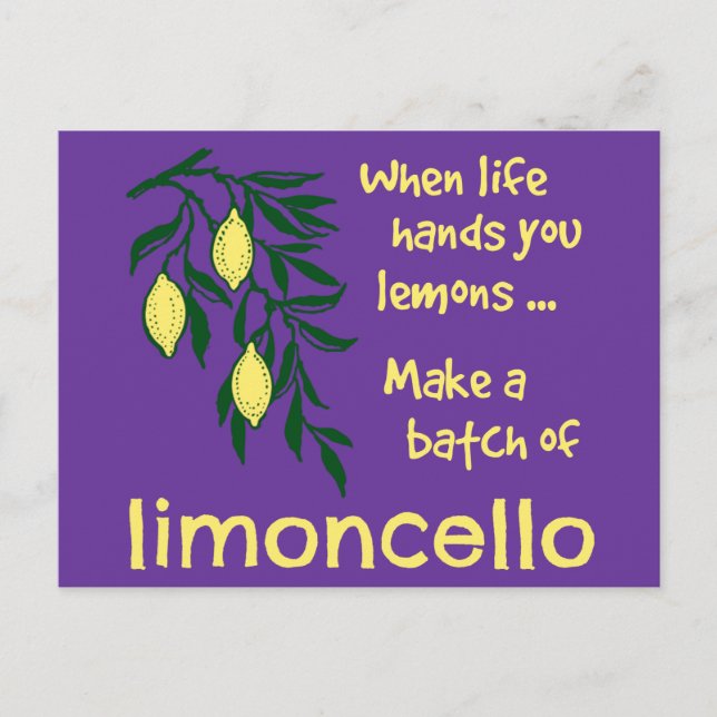 Make a Batch of Limoncello Lemon Liqueur Postcard (Front)