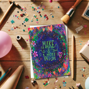 Make a Birthday Wish Fun Floral Hearts Inspirivity Card