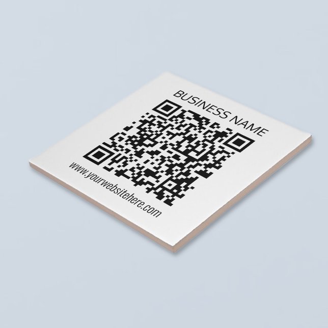 Make a Business QR Code Instantly & Editable Text Ceramic Tile (Creator Uploaded)