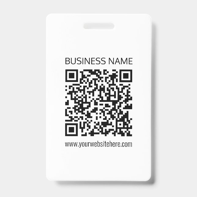 Make a Business QR Code Instantly & Editable Text ID Badge (Front)