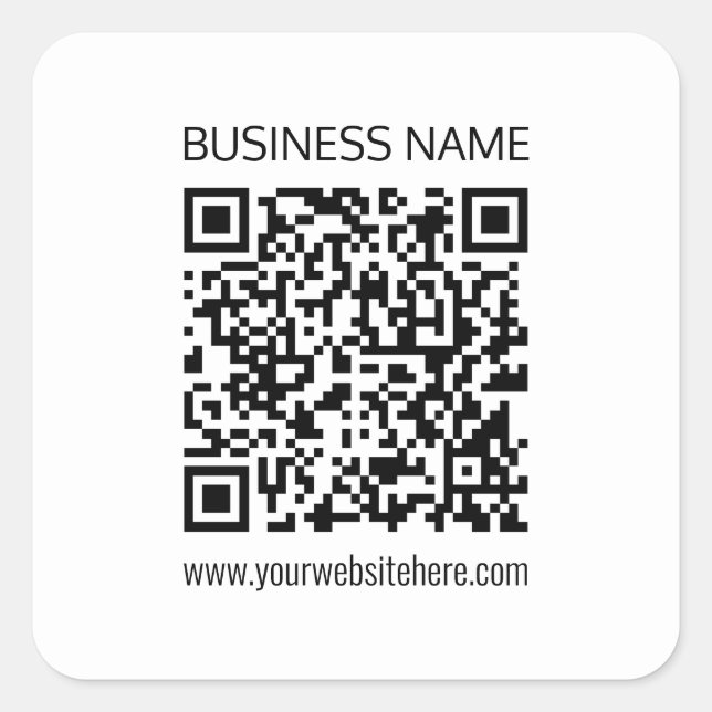 Make a Business QR Code Instantly & Editable Text Square Sticker (Front)