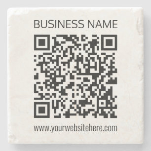 Make a Business QR Code Instantly & Editable Text Stone Coaster